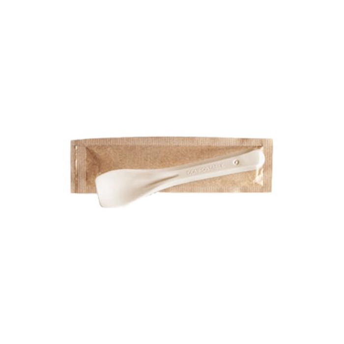 immagine paletta 9,5 cm compostabile beige imbustata