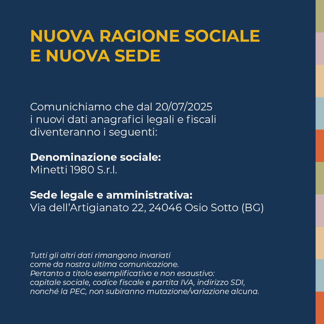 pop up minetti nuova ragione sociale e nuova sede